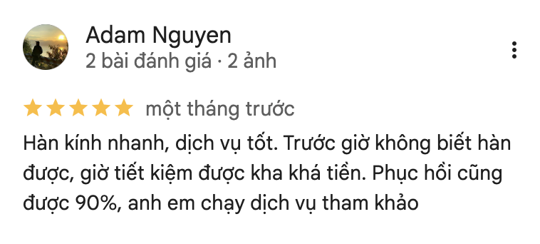 Ảnh chụp đánh giá 5 sao của khách trên Google Maps